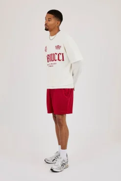 Relaxed Mesh Logo Short - Red