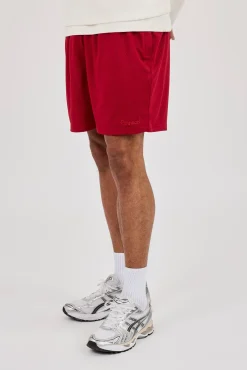 Relaxed Mesh Logo Short - Red