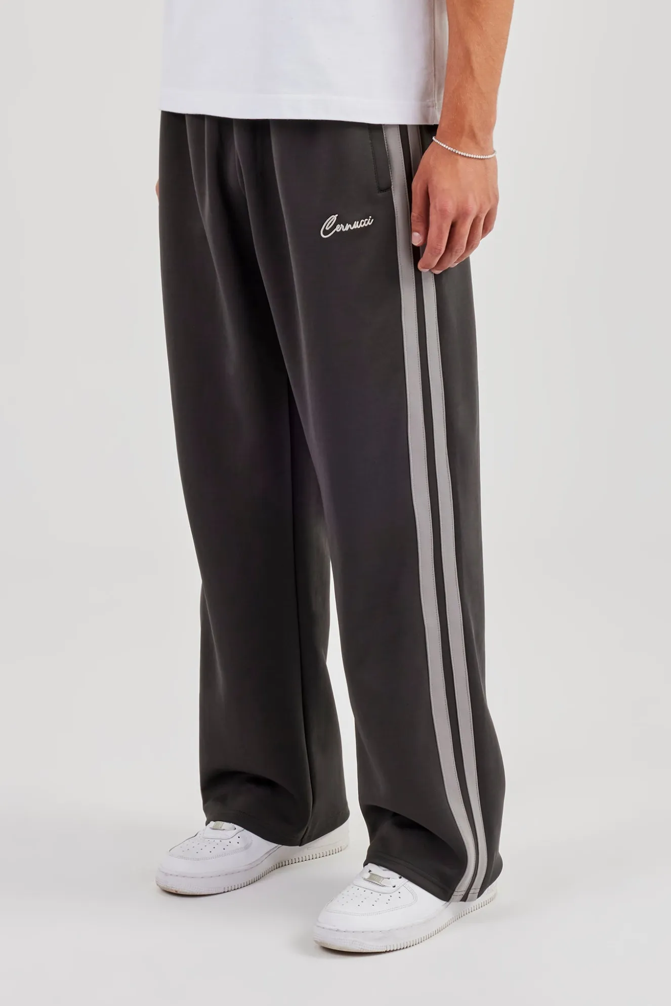 Relaxed Taping Track Pant - Charcoal