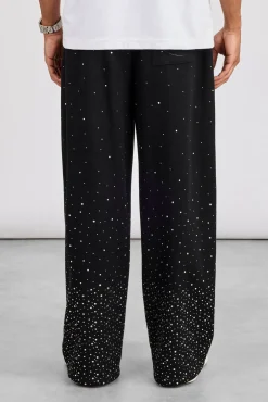 Rhinestone Baggy Jogger - Black