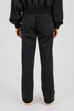 Rhinestone Taping Wide Leg Trouser - Black