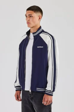 Rib Collar Track Jacket - Navy Blue