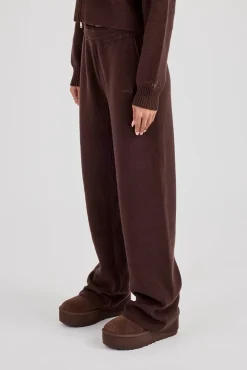 Rib Knit Jogger - Brown