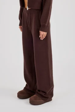 Rib Knit Jogger - Brown