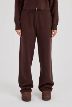 Rib Knit Jogger - Brown