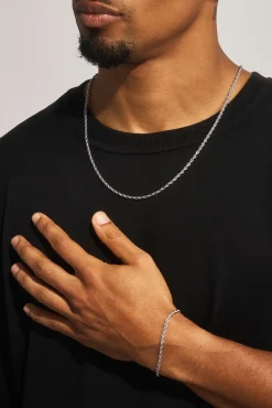 Rope Bracelet & Chain - 3mm - White