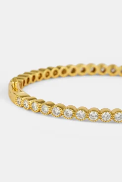 Round Cluster Bangle - 4mm - Gold