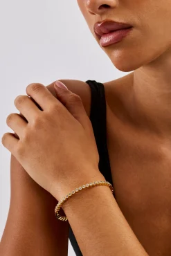 Round Cluster Bangle - 4mm - Gold