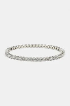Round Cluster Bangle - 4mm - White