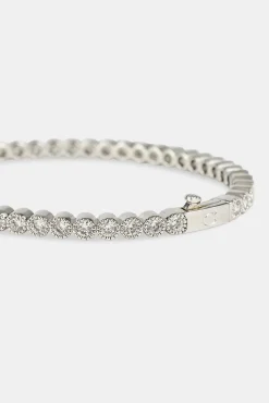 Round Cluster Bangle - 4mm - White