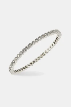 Round Cluster Bangle - 4mm - White