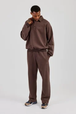 Rugby Sweater and Relaxed Jogger - Coffee