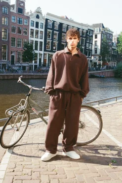 Rugby Sweater and Relaxed Jogger - Coffee
