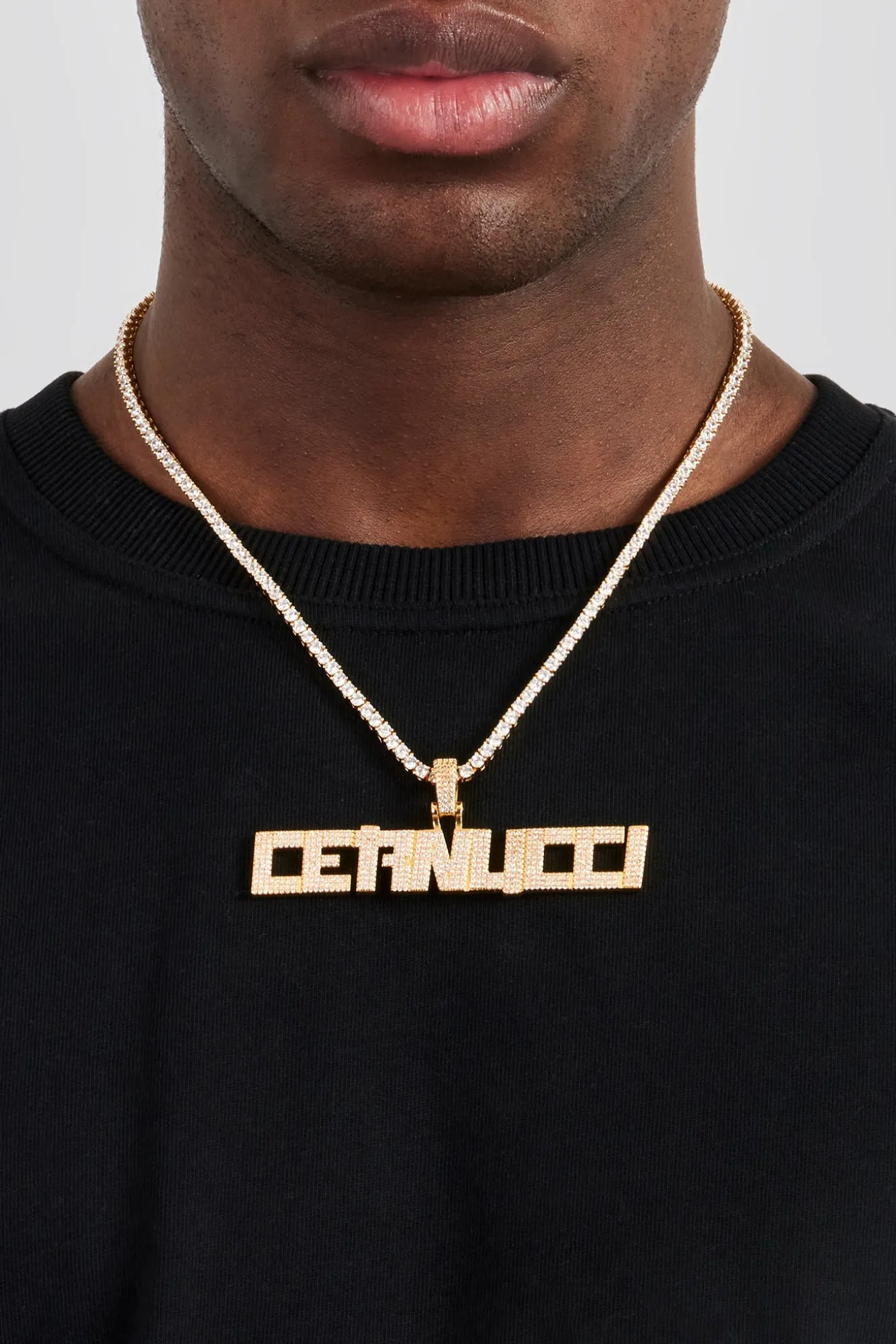 Samurai Font Pendant - 15mm - Gold