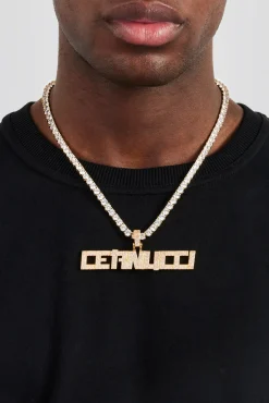 Samurai Font Pendant - 15mm - Gold
