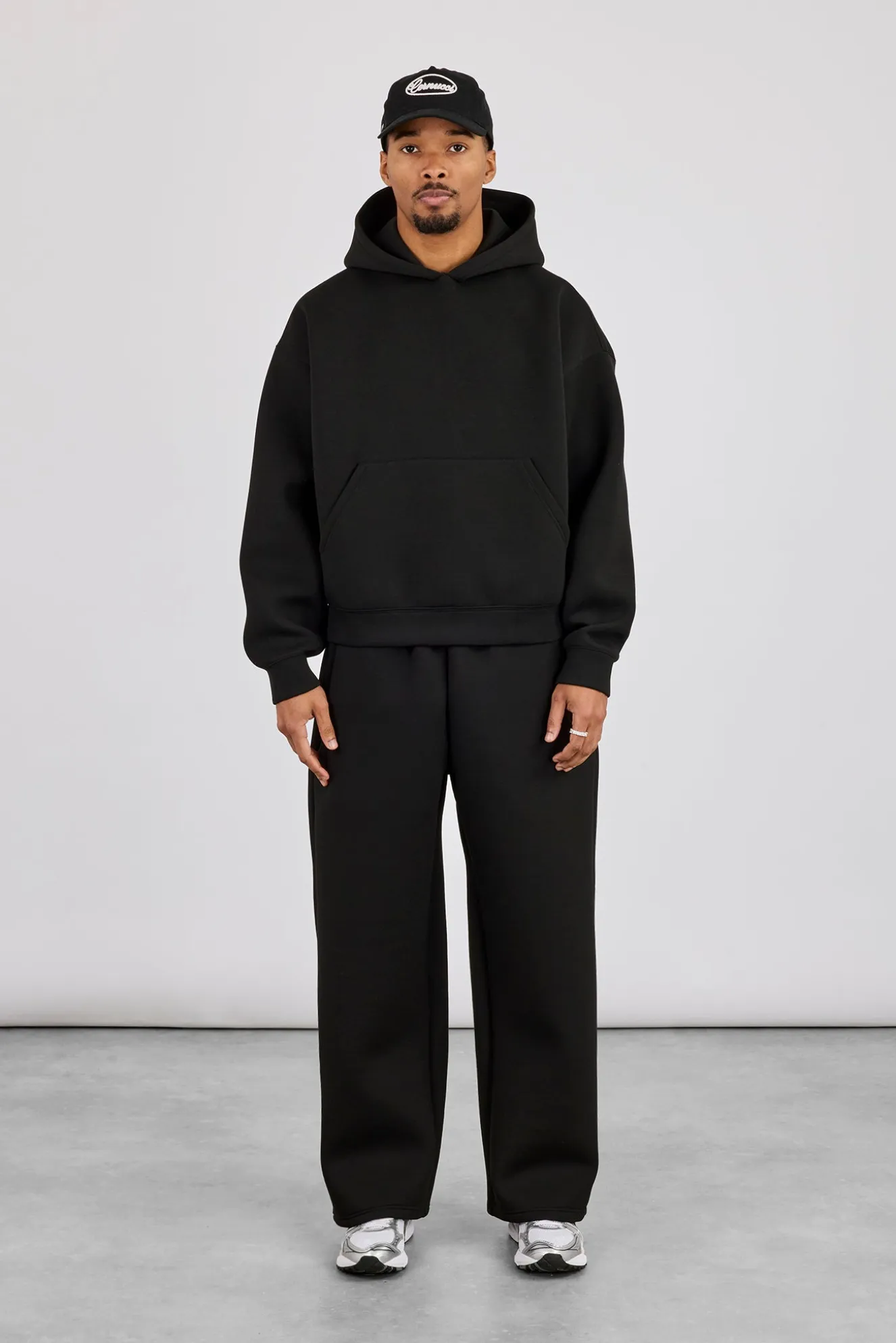 Scuba Boxy Hoodie & Baggy Fit Trouser - Black