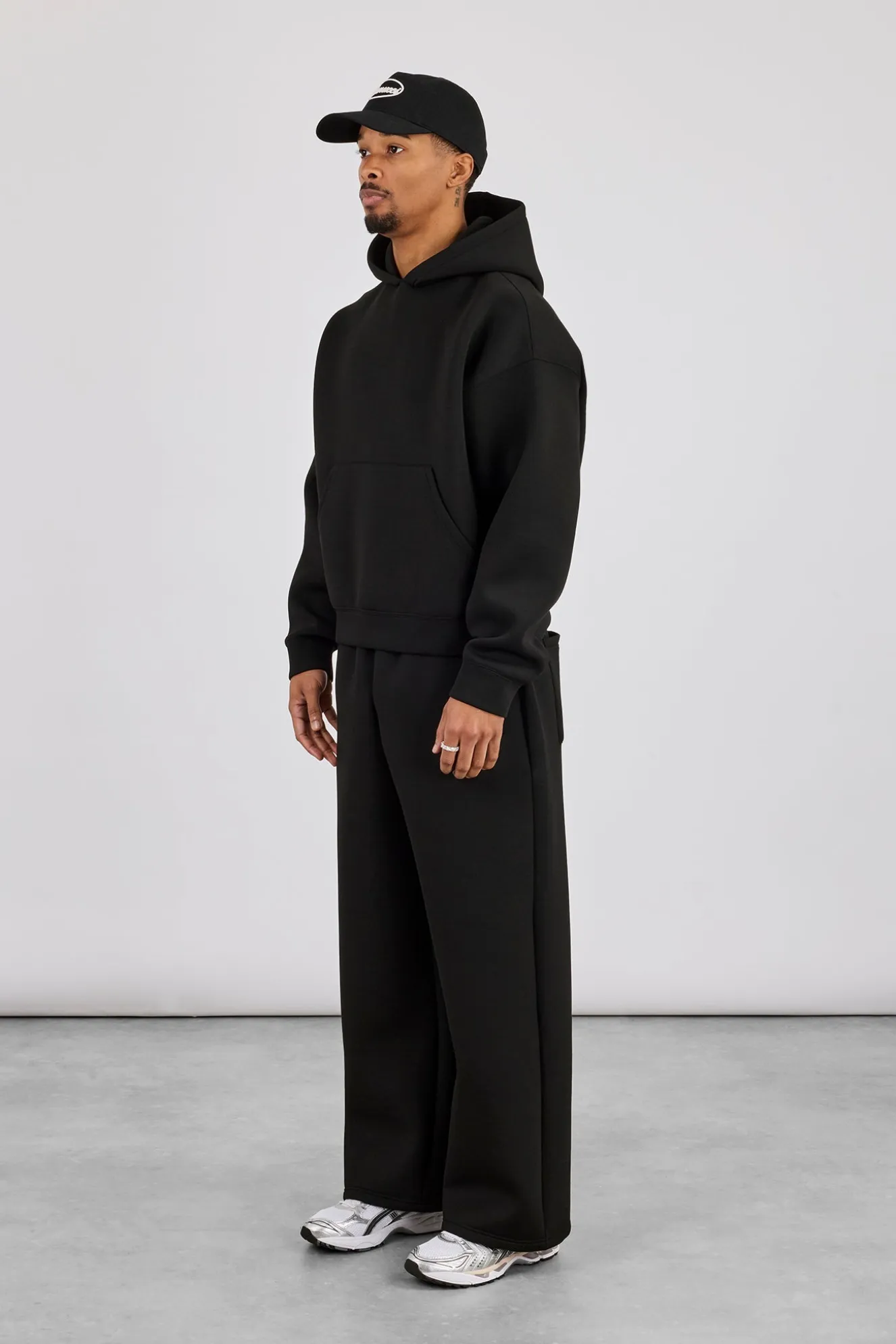 Scuba Boxy Hoodie & Baggy Fit Trouser - Black