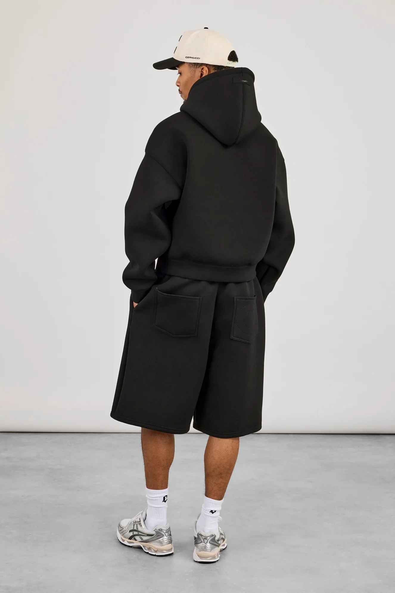 Scuba Boxy Hoodie & Jort - Black