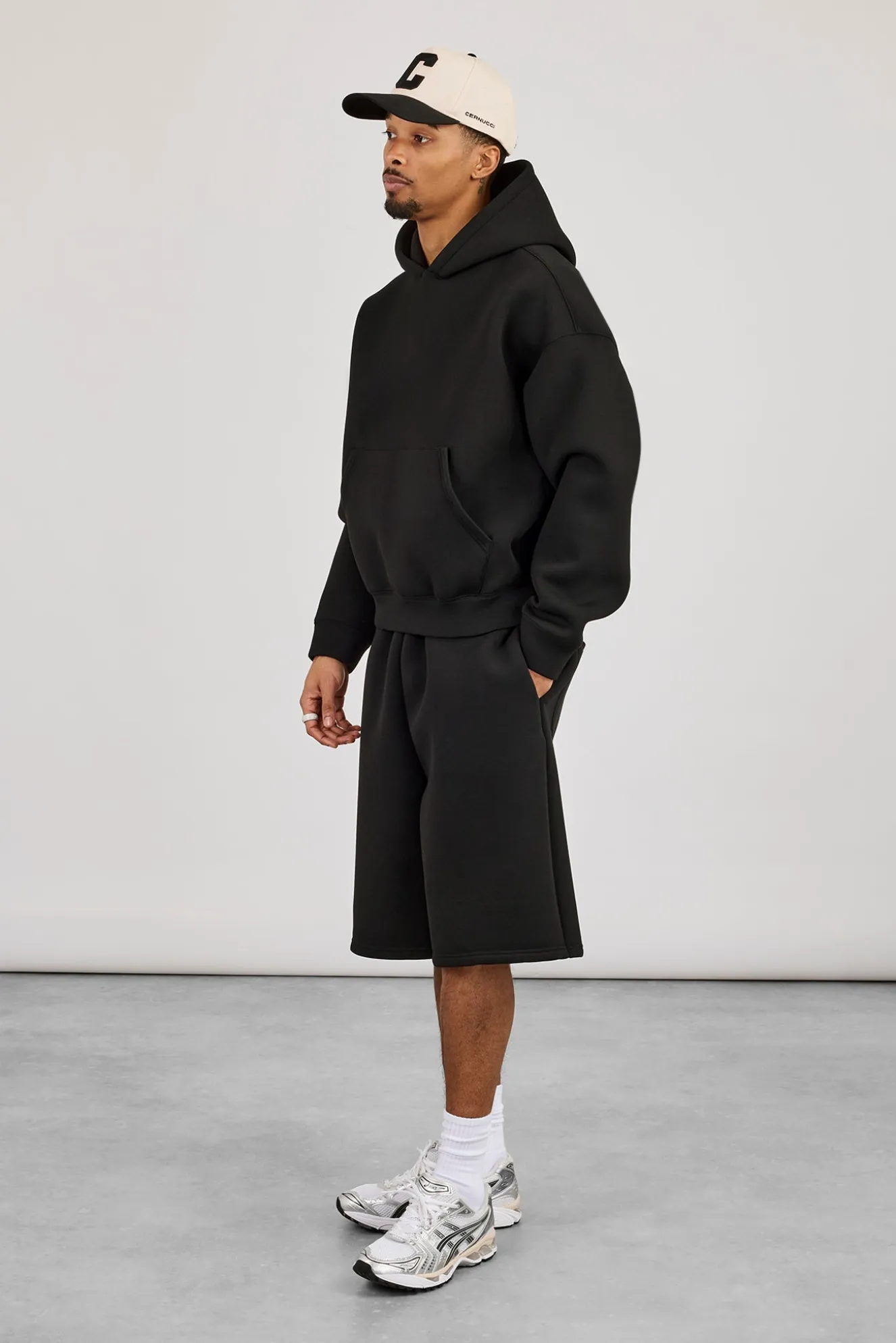 Scuba Boxy Hoodie & Jort - Black