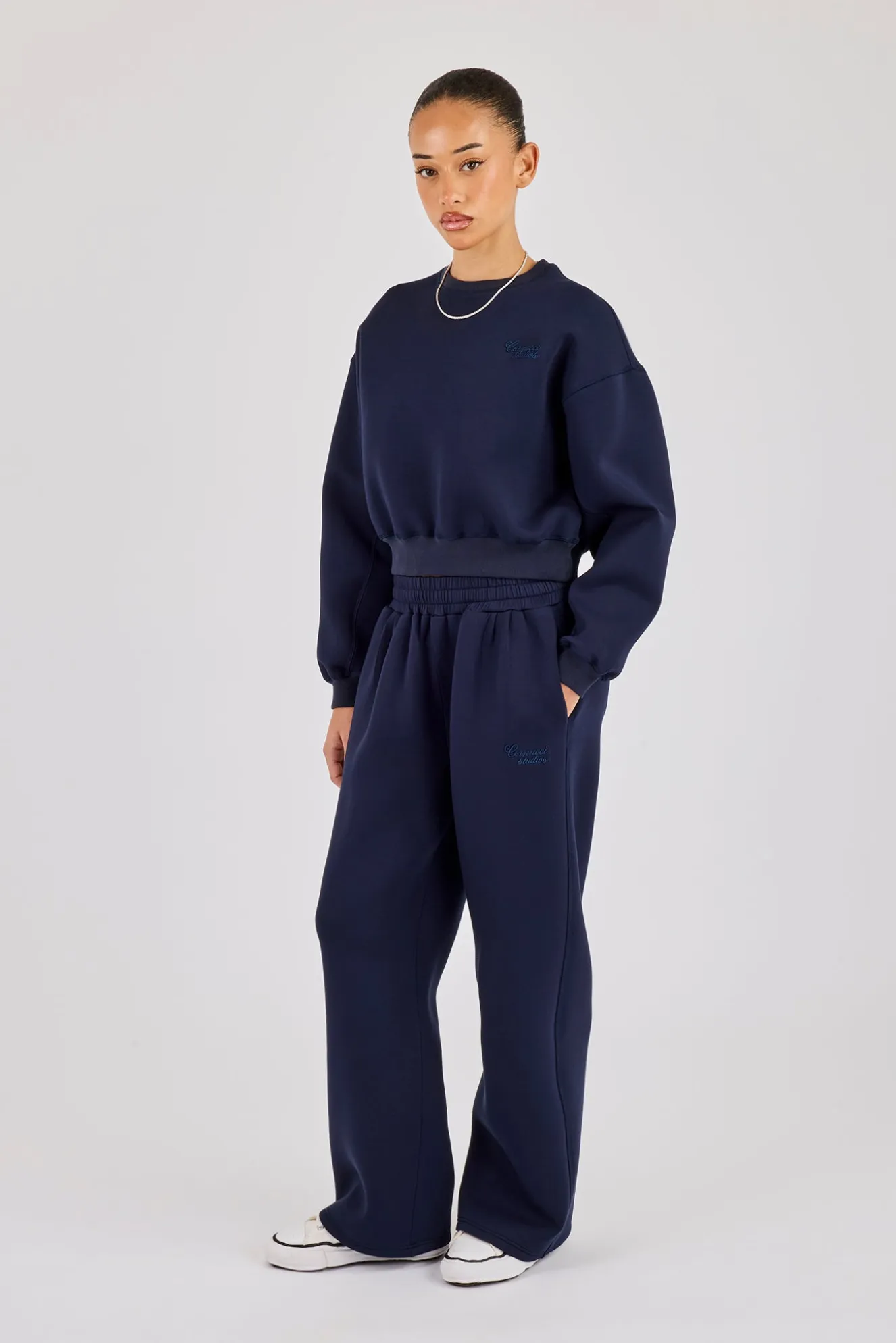 Scuba Boxy Sweatshirt & Baggy Jogger - Navy