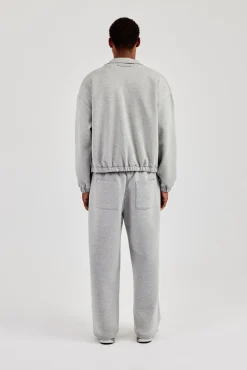 Scuba Funnel Neck Jacket & Wide Leg Jogger - Grey