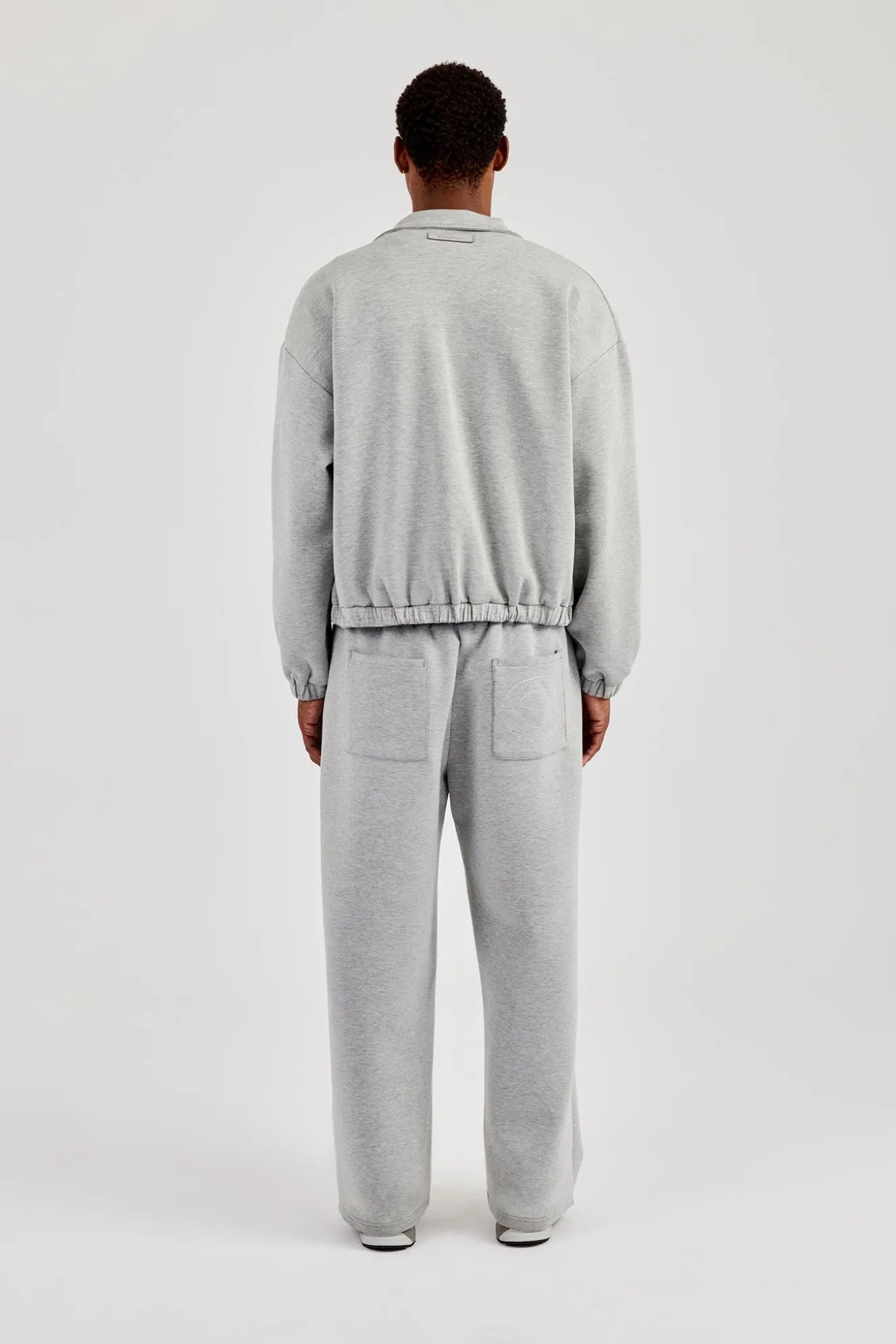 Scuba Funnel Neck Jacket & Wide Leg Jogger - Grey