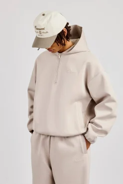 Scuba Half Zip Hoodie - Light Grey