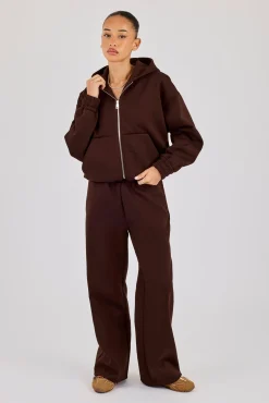 Scuba Wide Leg Jogger - Chocolate