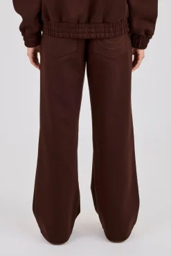 Scuba Wide Leg Jogger - Chocolate