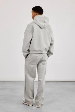 Scuba Zip Through Boxy Hoodie & Relaxed Trouser - Grey