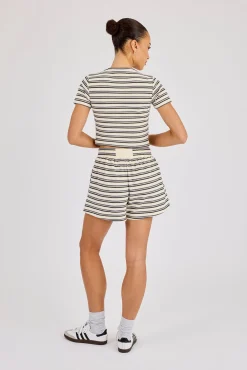 Soft Touch Double Stripe Short - Blue