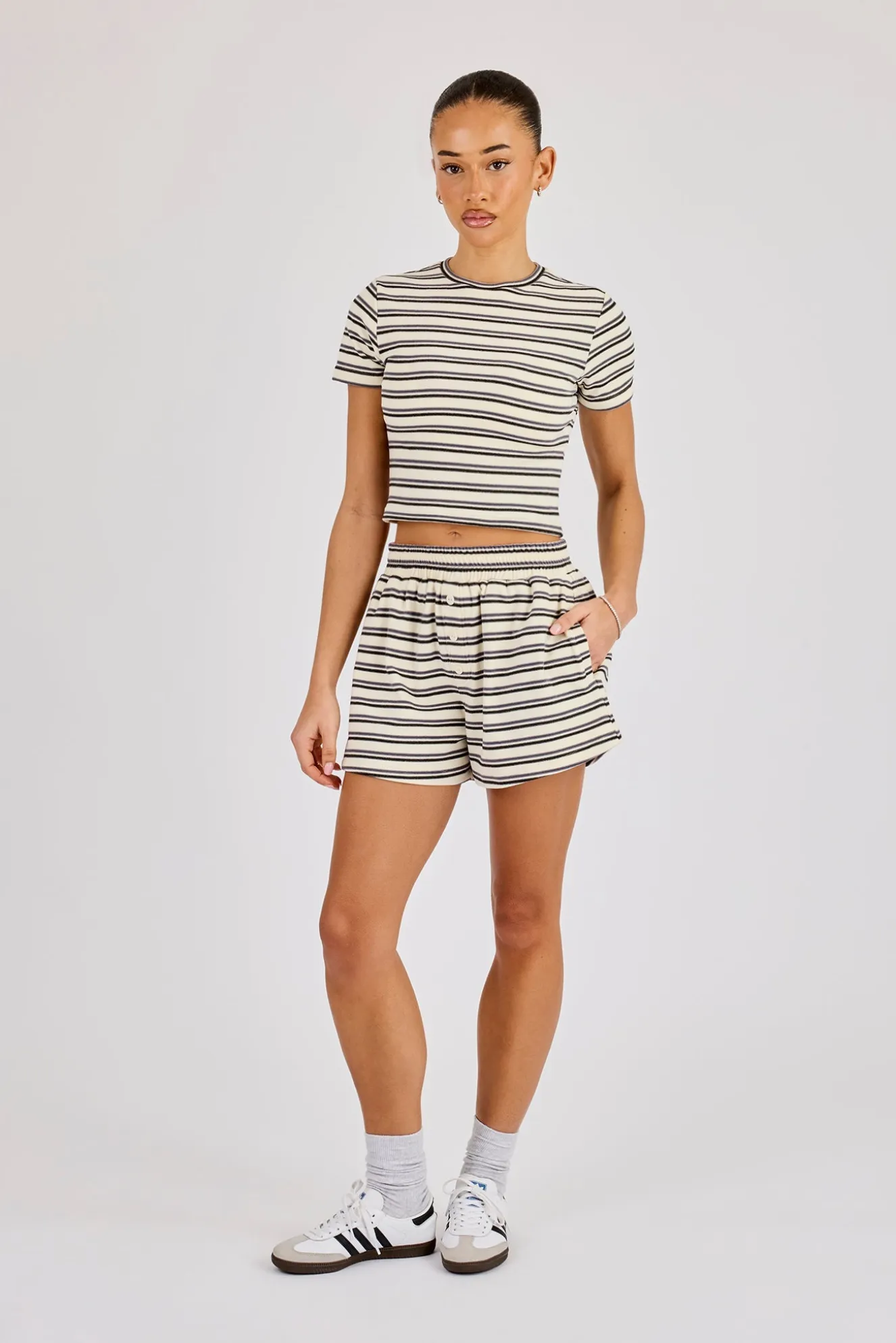 Soft Touch Double Stripe Short - Blue