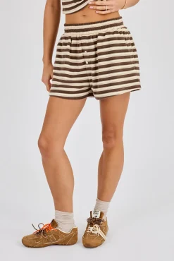Soft Touch Double Stripe Short - Beige