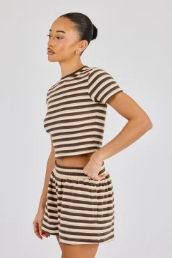 Soft Touch Double Stripe Short - Beige
