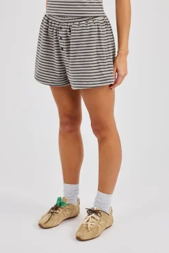 Soft Touch Double Stripe Short - Grey