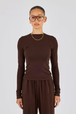 Soft Touch Long Sleeve Top - Chocolate