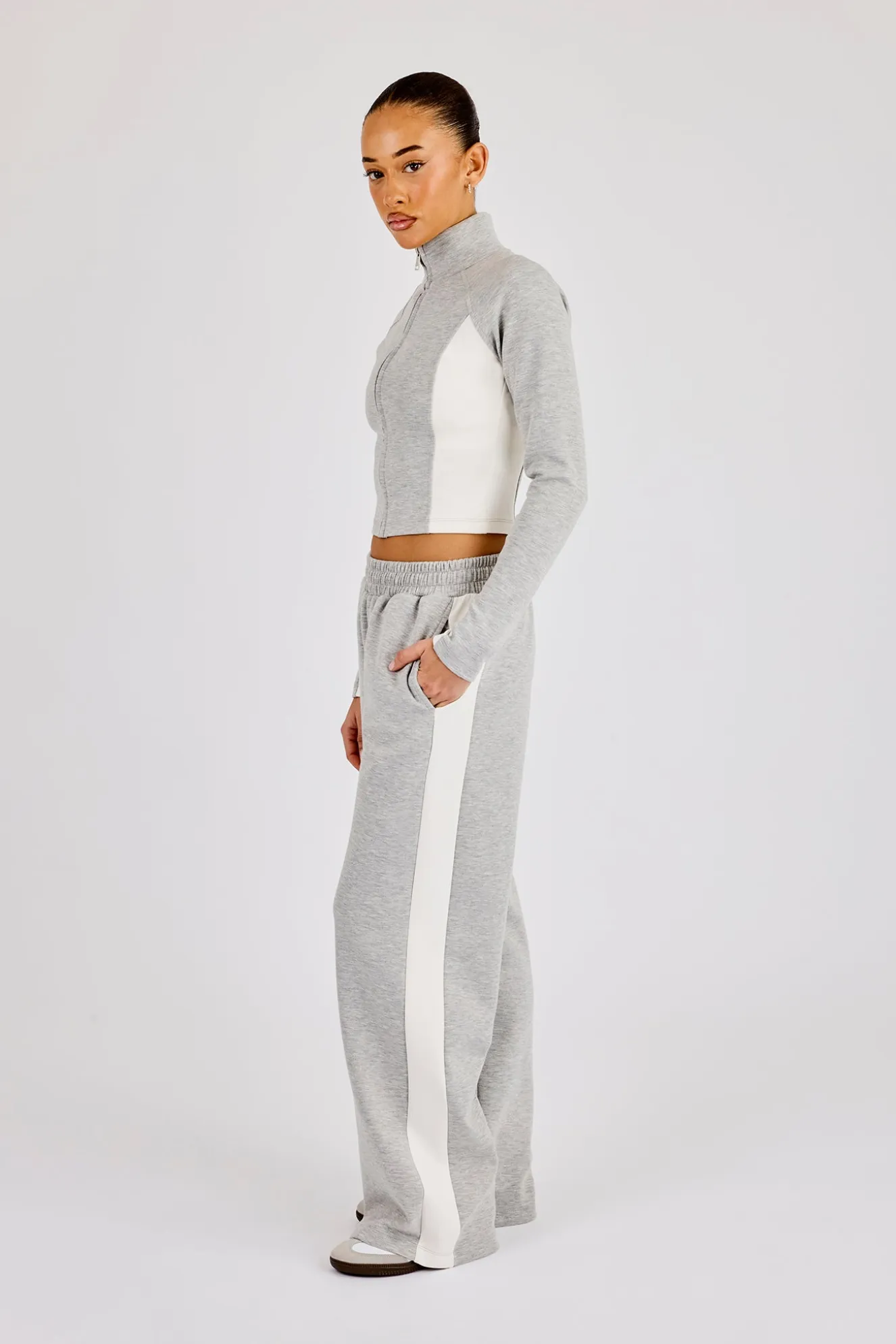 Soft Touch Panelled Jogger - Grey