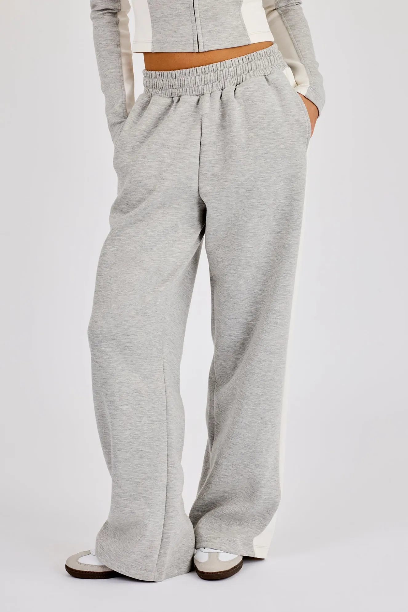 Soft Touch Panelled Jogger - Grey