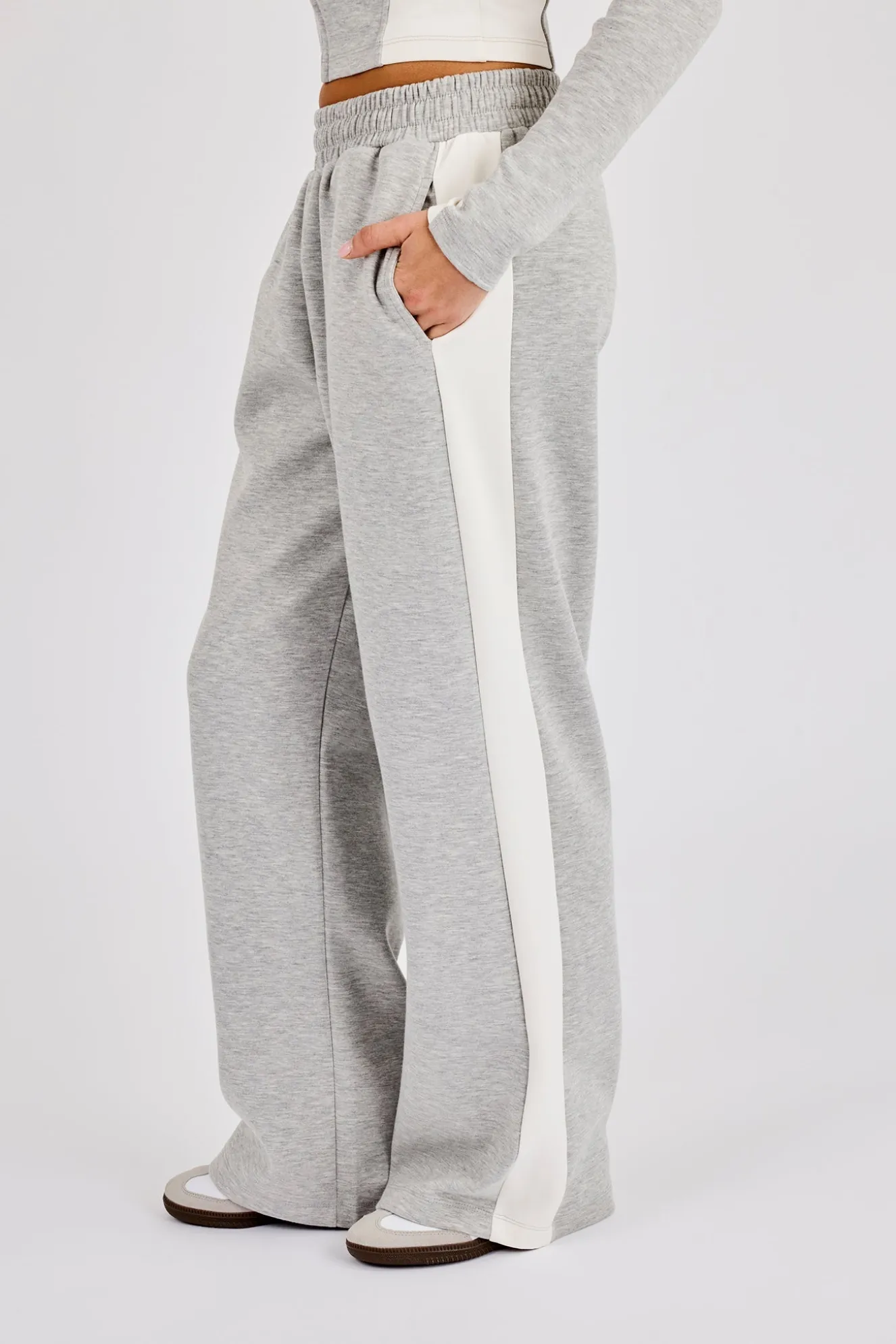 Soft Touch Panelled Jogger - Grey