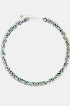 Stainless Steel Oil Slick Link & Bobble Mix Chain - 10mm