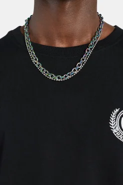 Stainless Steel Oil Slick Link & Bobble Mix Chain - 10mm