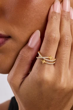 Star Band Ring - 1.5mm - Gold