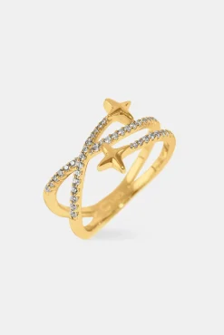 Star Band Ring - 1.5mm - Gold
