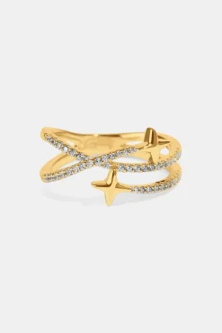 Star Band Ring - 1.5mm - Gold