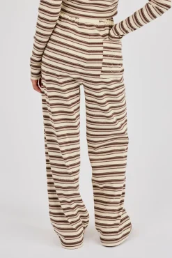 Striped Wide Leg Trouser - Off White