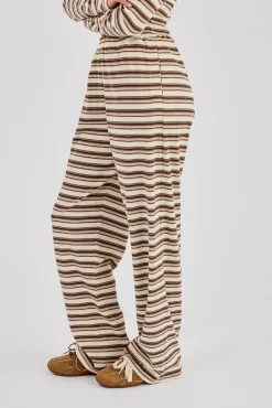 Striped Wide Leg Trouser - Off White