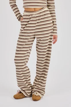 Striped Wide Leg Trouser - Off White