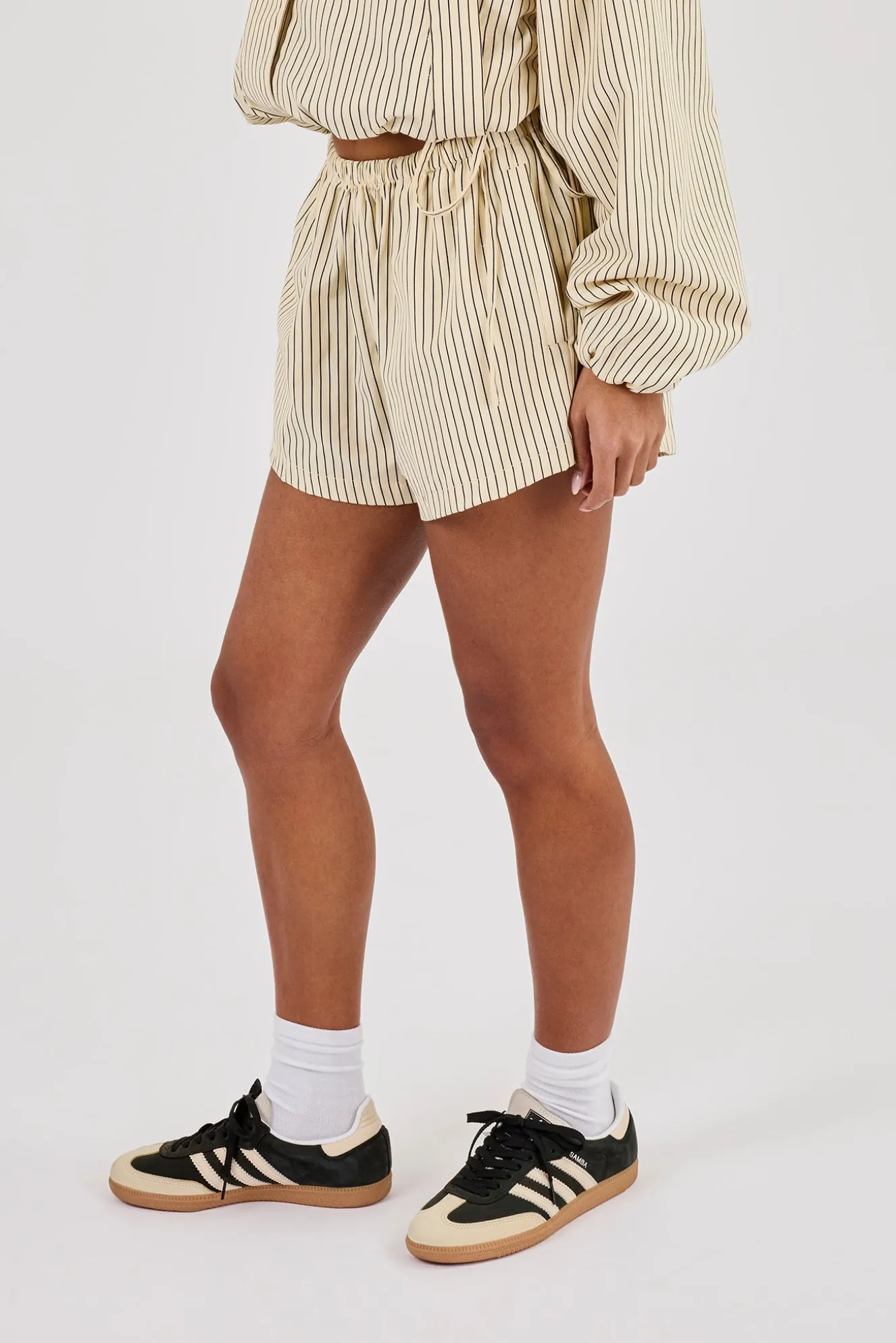 Stripe Nylon Short - Butter Yellow