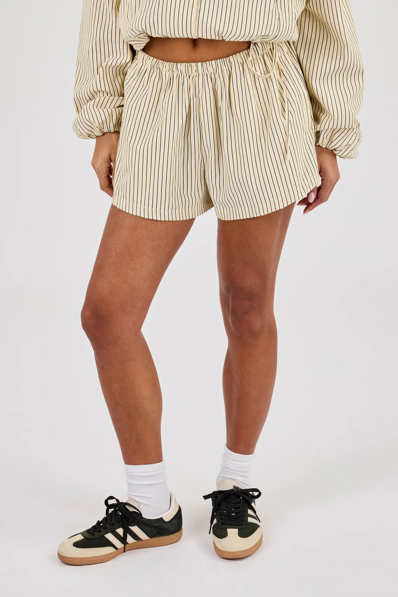 Stripe Nylon Short - Butter Yellow