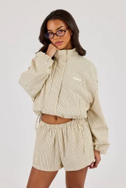 Stripe Nylon Short - Butter Yellow